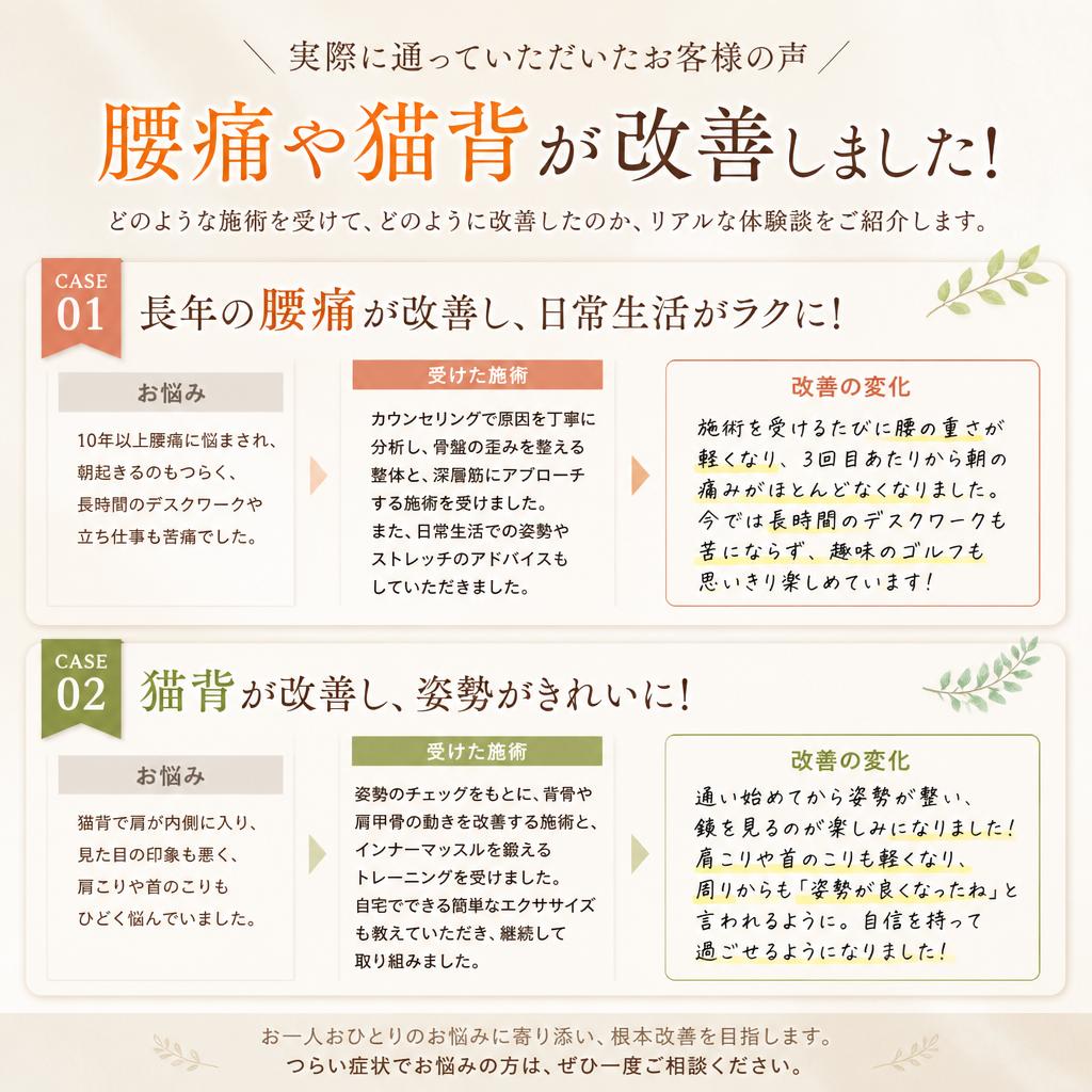 お客様の体験談