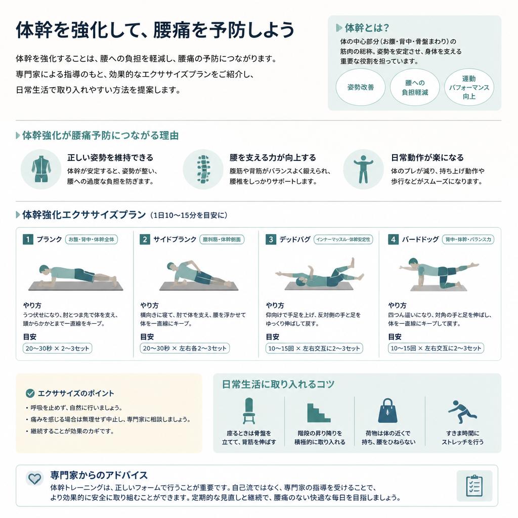 体幹トレーニングで腰痛を予防