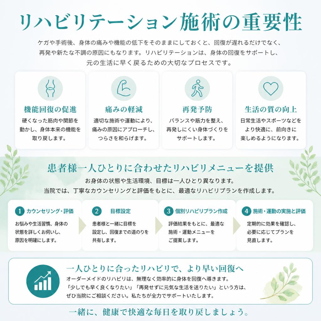 リハビリテーションで迅速回復